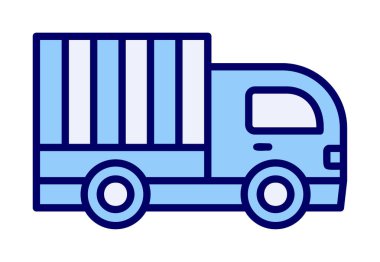 dağıtım kamyonu simgesi, vektör illüstrasyonu