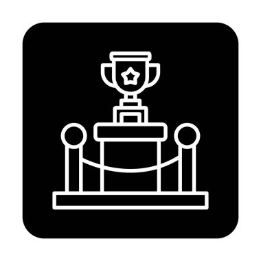 Ödül kupası ikonu vektör illüstrasyonu. Kadeh.                          