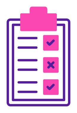 Kontrol listesi olan pano simgesi, vektör illüstrasyon tasarımı  