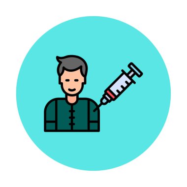 Aşılama web simgesi, vektör illüstrasyonu