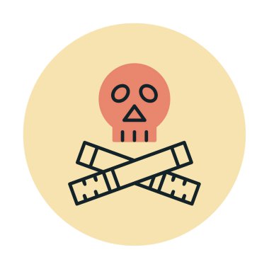 kafatası simgesi dumanı vektör illüstrasyonunu öldürür