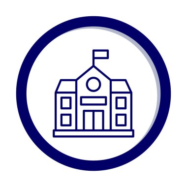 Okul binası simgesi, vektör illüstrasyonu