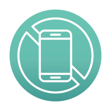Cep telefonu simgesi yok, vektör illüstrasyonu               