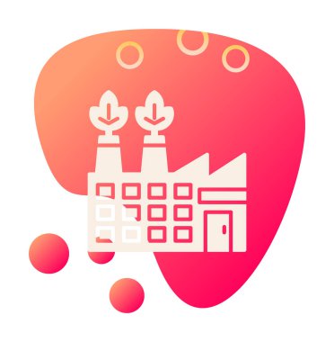 Basit Eco Factory simgesi, vektör illüstrasyonu