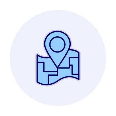 Konum iğnesi, vektör illüstrasyonlu harita simgesi