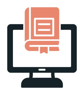 çevrimiçi kütüphane rengi vektör illüstrasyonu                        