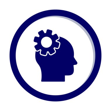 Düşünen baş simgesi, vektör çizimi basit tasarım