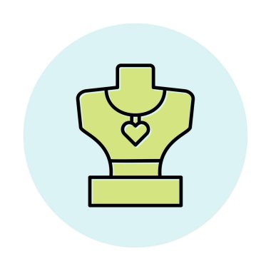 Kolye düz simgesi, vektör çizim                  