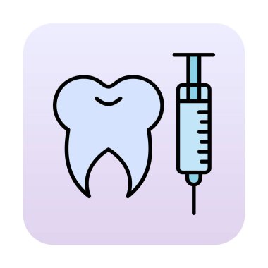 Diş bakımı anestezi ikonu vektör illüstrasyonu 