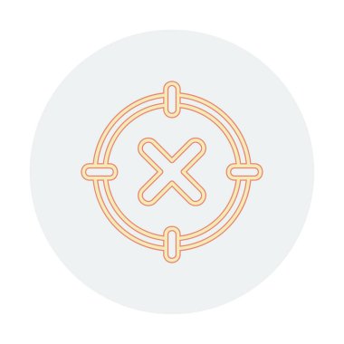  Çember simgesinde konsantrasyon ya da çapraz çizgi yok, vektör illüstrasyonu 