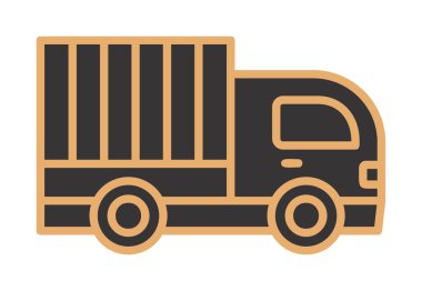 dağıtım kamyonu simgesi, vektör illüstrasyonu