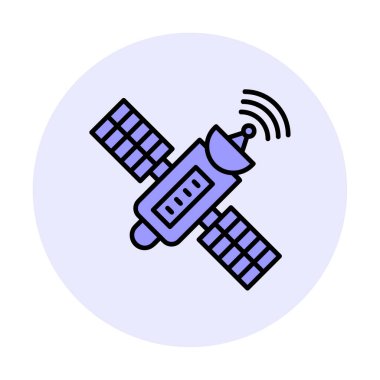 Uydu Simgesi, vektör illüstrasyonu 