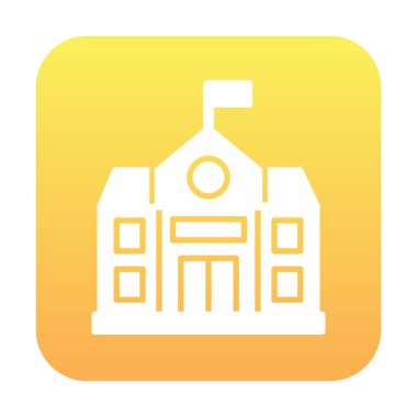 Okul binası simgesi, vektör illüstrasyonu