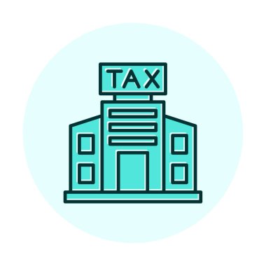 Vergi Dairesi Binası. Web simgesi basit illüstrasyon