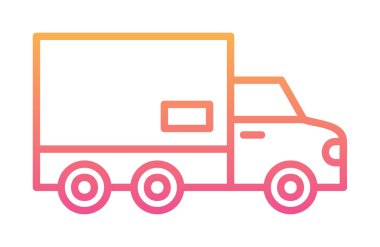 dağıtım kamyonu simgesi, vektör illüstrasyonu
