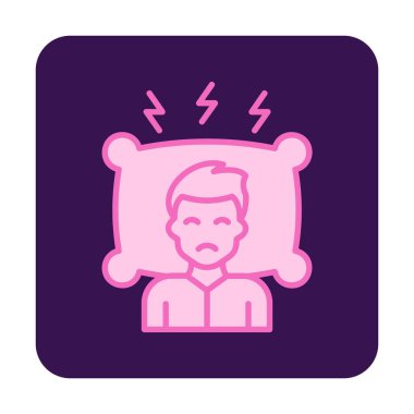 Yastıklı adam, uykusuzluk konsepti vektörü