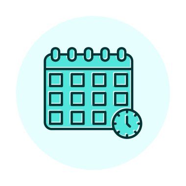 Takvim anımsatma simgesi, bitiş tarihi simgesi, vektör illüstrasyonu