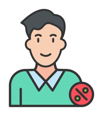 Erkek istihdam avatarının vektör illüstrasyonu 