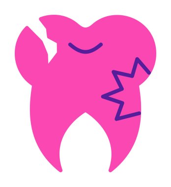 Diş ikonu vektör illüstrasyonunu taşır 