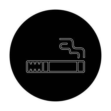 sigara yassı simgesi, vektör illüstrasyonu  