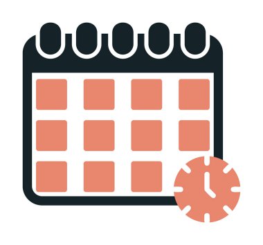 Takvim anımsatma simgesi, bitiş tarihi simgesi, vektör illüstrasyonu