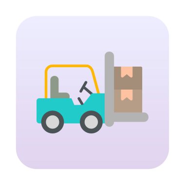 Basit Forklift simgesi, vektör illüstrasyonu
