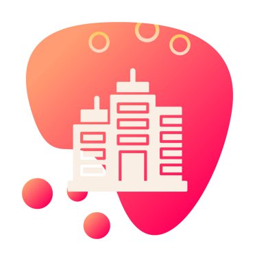 Şehir binası simgesi, vektör illüstrasyonu basit tasarım