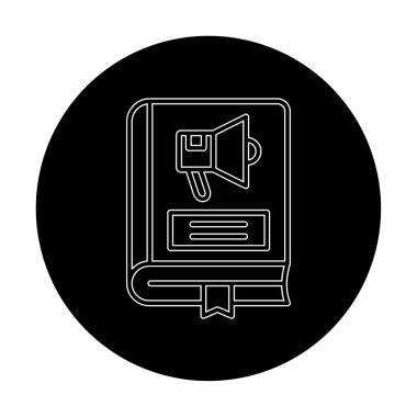 Pazarlama Kitabı simgesi, vektör illüstrasyonu