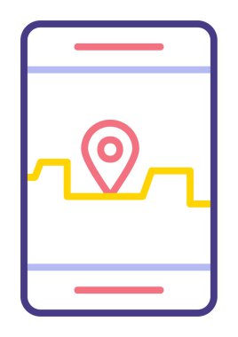 Akıllı telefon GPS simgesi, vektör illüstrasyonu 