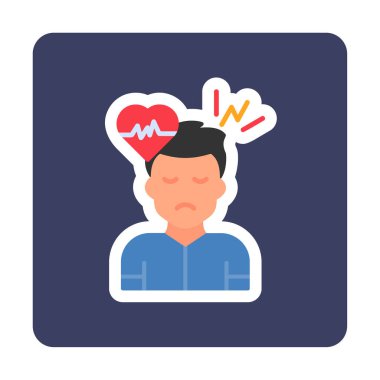 Taşikardi. Web simgesi basit illüstrasyon 