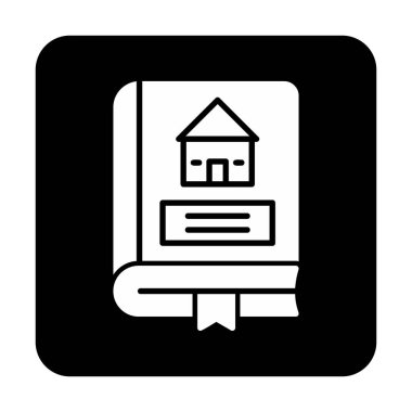 Mimarlık Kitabı düz simgesi, vektör illüstrasyonu 