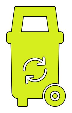 Çöp kutusu simgesi vektör illüstrasyonu 