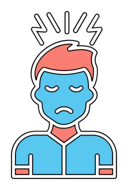 stresli kişi simgesi, vektör illüstrasyonu basit tasarım