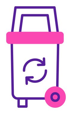 Çöp kutusu simgesi vektör illüstrasyonu 