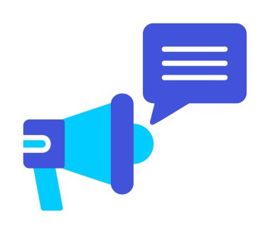 Konuşma baloncuğu vektör illüstrasyonlu megafon