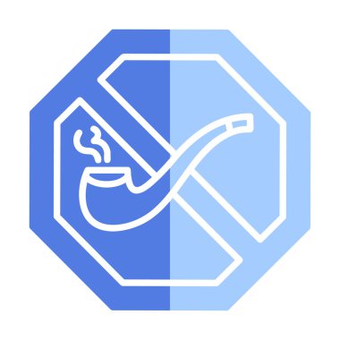 Basit Sigara İçilmez alanı simgesi, vektör illüstrasyonu