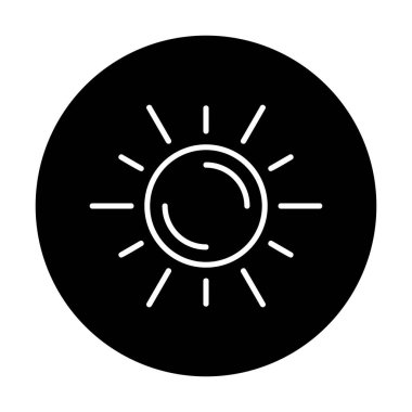 Güneş düz simge vektör çizim