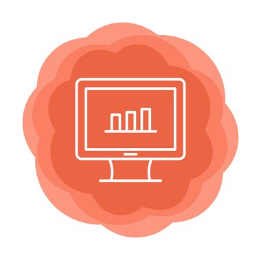 iş grafiği bilgisayar ekranında, vektör illüstrasyonu basit tasarım