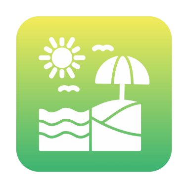 Yaz plaj ikonunun vektör illüstrasyonu 