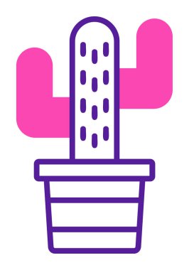 Kaktüs simgesi, basit tasarım çizimi  