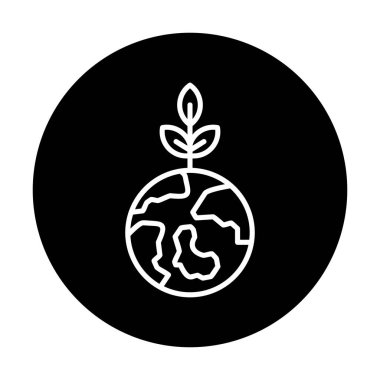 Dünya gezegeni ve vektör illüstrasyon tasarımını bırakıyor. Bastır Yeşil kavram                                          