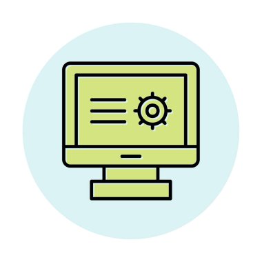 grafik, araştırma simgesi, vektör illüstrasyon tasarımı ile bilgisayar monitörü