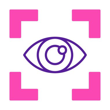 Vizyon düz simgesi, vektör çizim