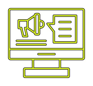bilgisayar monitörü ve megafon, Dijital Kampanya konsept vektörü