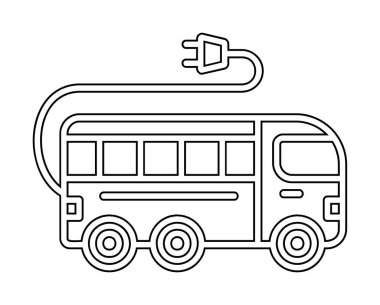 Elektrikli otobüs. Web simgesi basit illüstrasyon