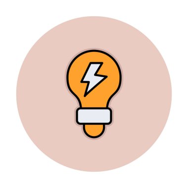 ampul ışığı simgesi, vektör illüstrasyonu 