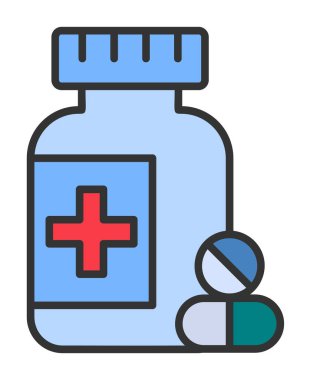 Tıbbi hap ikonu vektör illüstrasyonu. İlaçlar                               