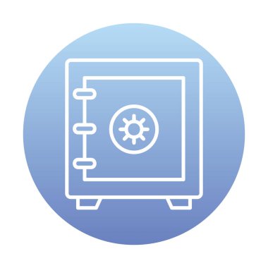 Güvenli kutu simgesi, vektör illüstrasyonu 