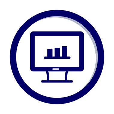 iş grafiği bilgisayar ekranında, vektör illüstrasyonu basit tasarım