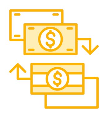 para değişimi simgesi, vektör illüstrasyonu 